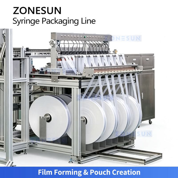 ZS-HYS60 roll film forming and pouch creation unit for syringe packaging