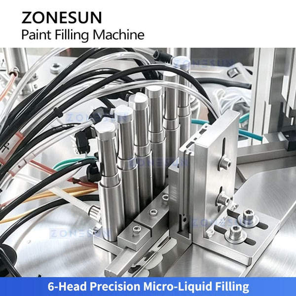 ZONESUN ZS-YL11 Automatic Rotary Paint Filling and Capping Machine | 6-Head Micro-Liquid Filler