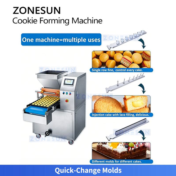 ZONESUN ZS-EH400 Commercial Automatic Cookie Depositor with Interchangeable Nozzles Wire Cut Machine