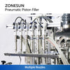 ZONESUN ZS-YT6T-6Y Automatic Pneumatic Piston Viscous Liquid Filling Machine 6 Heads Tomato Sauce Juice Filler