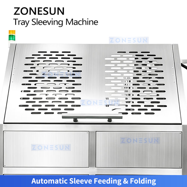 ZONESUN ZS-FK55 Automatic Tray Sleeving Machine for Food Containers Fruit Food Trays