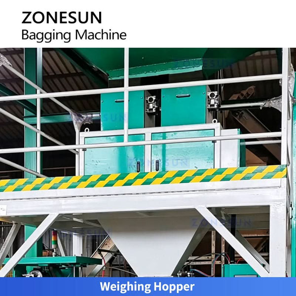 ZONESUN Z5-AG300 Automatic Open Mouth Bagging Machine 5-50kg Bag Placer Sewing Sealing for Feed Pellets Granule