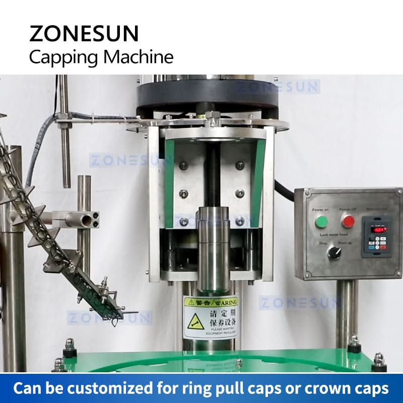 ZONESUN ZS-XG440L Ring Pull Crown Cap Crimping Machine