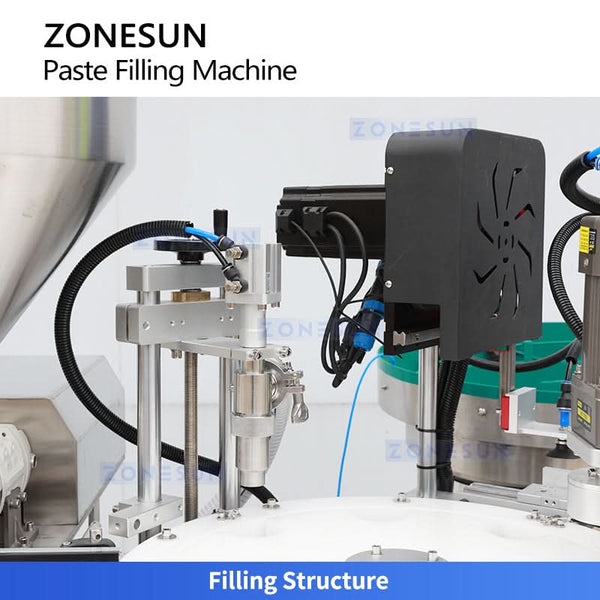 ZONESUN ZS-AFC19B Automatic Cream Filling Capping Machine with Rotor Pump High Viscosity Liquid Filler for Jars