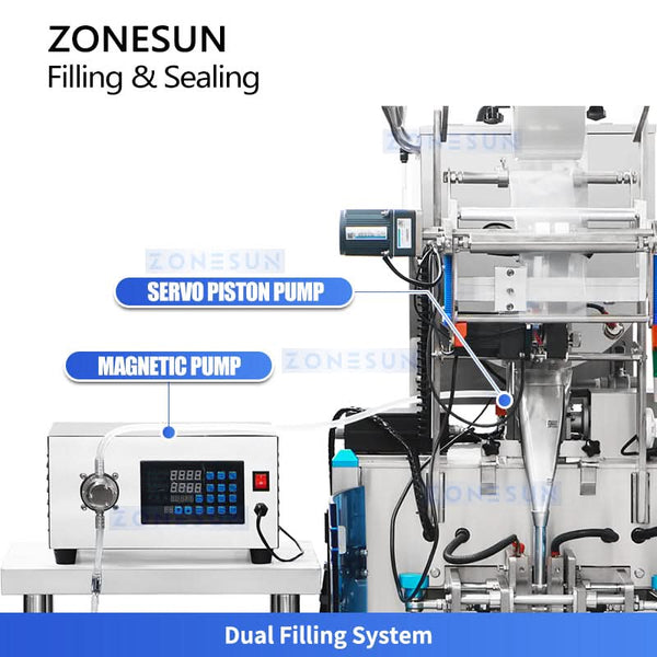 ZONESUN ZS-FS220U Automatic VFFS Sachet Liquid and Paste Filling Sealing Machine