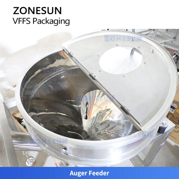 ZONESUN ZS-FS06 Automatic Screw Powder Filling and Sealing Machine with Dust Collector and Automatic Powder Feeder