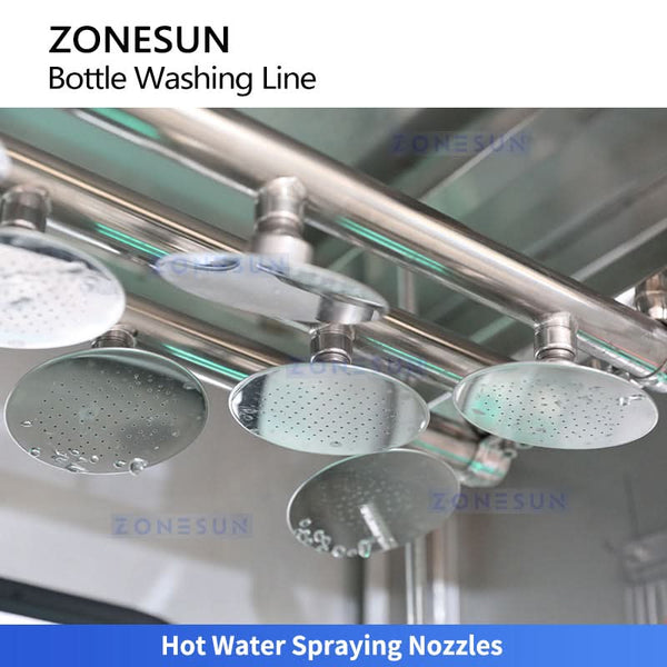 ZONESUN ZS-WBL3000 Industrial Tunnel Bottle Washer & Dryer Line Water Recycling