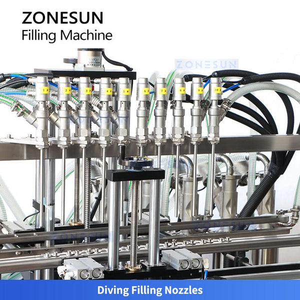 ZONESUN ZS-SV10HS Automatic 10-head Servo Piston Pump Jam Shower Gel Llotion Filling Machine