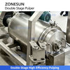 ZONESUN Double Stage Fruit Pulper Machine Vegetable Crusher Pitter Refiner