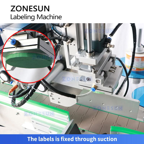 Label Machine Tappered Labels ZONESUN ZS-TB770 Labeling Machine for Tapered Bottles & Buckets