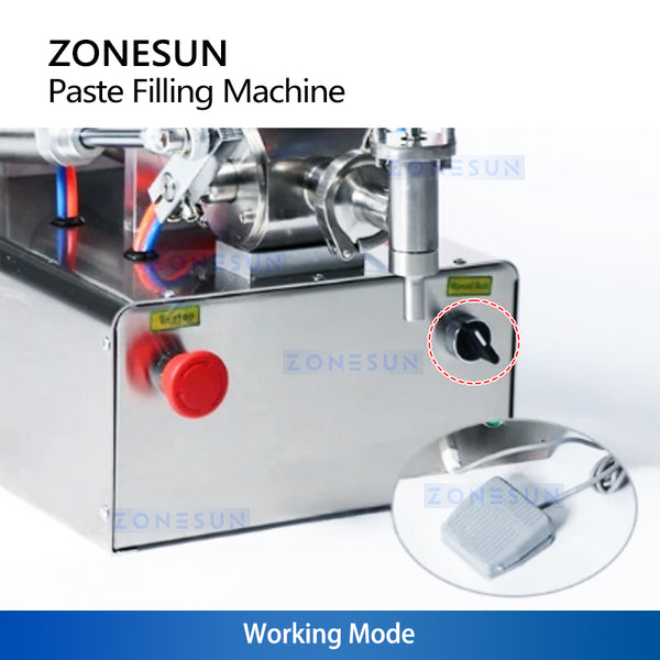 ZONESUN ZS-GTJ Pneumatic Paste Filling Machine for Peanut Butter with Mixer & Hopper