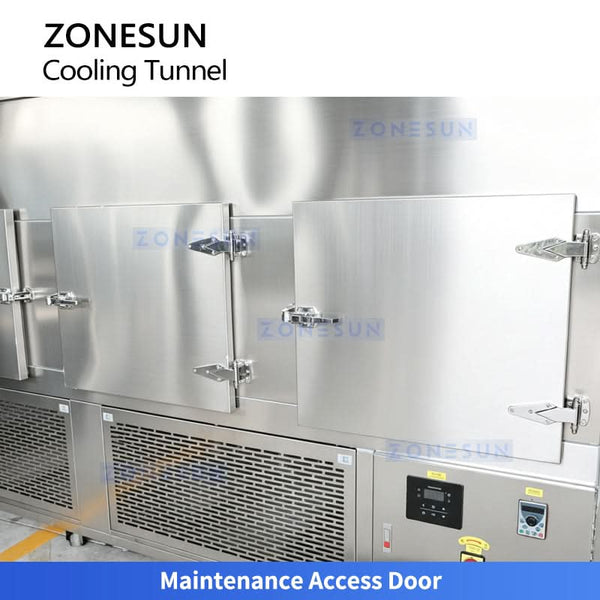 ZONESUN ZS-CT3 Industrial Cooling Tunnel Machine with Reciprocating Conveyor System for Chocolate Candle Wax Candy Paste