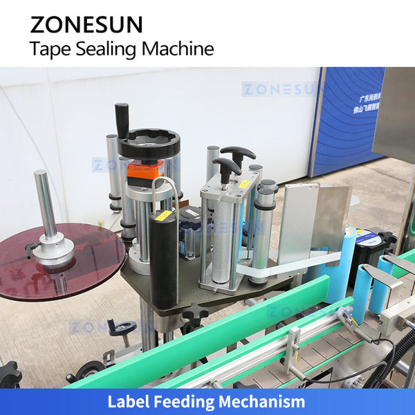 ZONESUN ZS-202F Round Box Top Edge Sealing Machine Wrap-around Taping & Labeling Machine