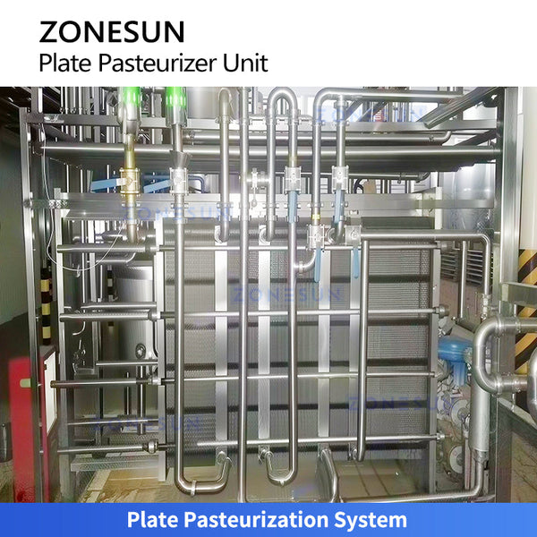ZONESUN ZS-PRT200 Continuous Plate Pasteurizer with CIP Cleaning System for Milk Juice Liquid Food Processing