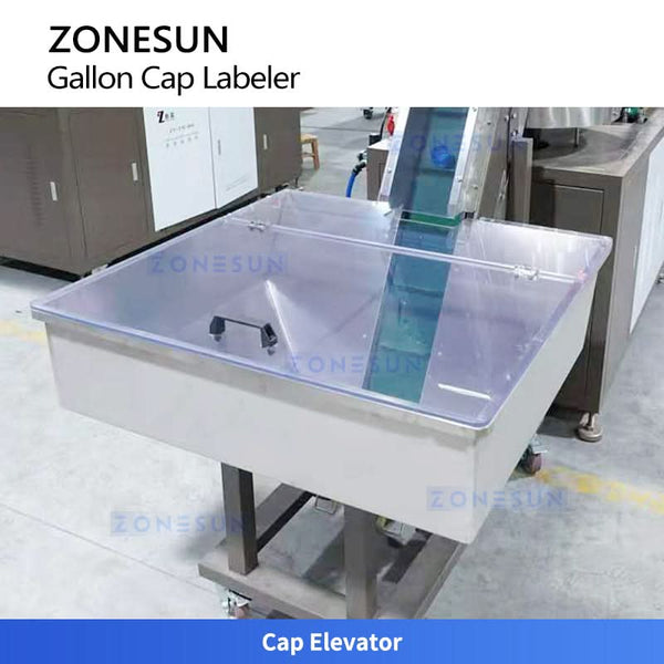 ZONESUN ZS-TB5C Automatic Top Surface Labeling Machine for Gallon Water Caps with Cap Sorting System