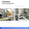 ZONESUN ZS-CSPM5 Automatic End-of-Line Packaging Solution Integrated Case Erecting Grouping Sealing Robotic Palletizing Stretch Wrapping Line