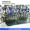 ZONESUN ZS-SPFC7 12-Nozzle Automatic Spout Pouch Filling and Capping Machine CIP Cleaning for Juice Sauce