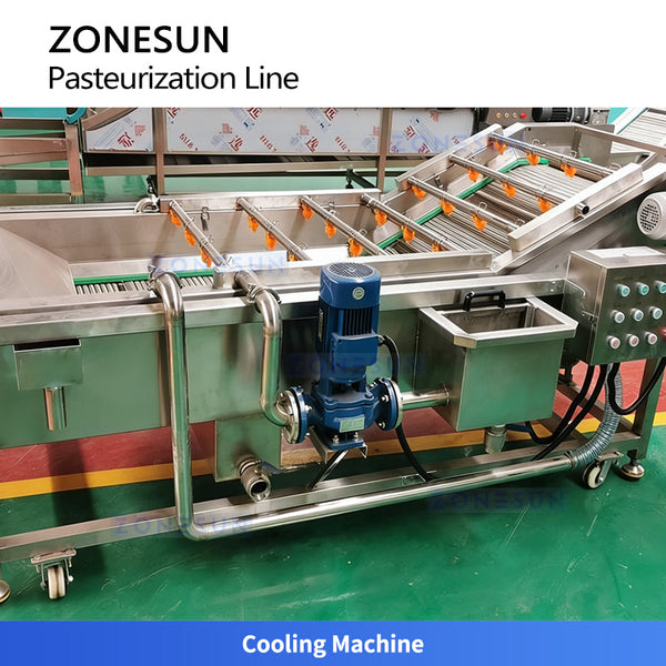 ZONESUN ZS-PM3 Automatic Continuous Water Bath Pasteurizer for Juices Jelly Yogurt Pouches