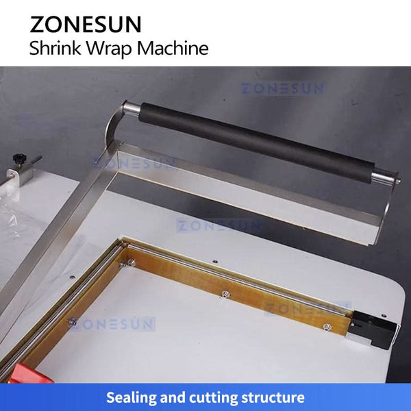 ZONESUN ZS-FQ400 Semi-Automatic L-Type Sealing & Shrinking Machine PVC Shrink Wrap Sealer