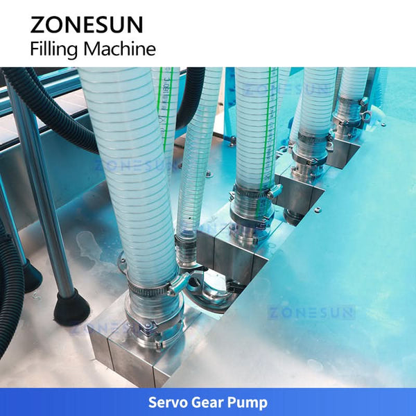 ZONESUN ZS-VTGF4 Automatic 4-Head Servo Gear Pump Tracking Filling Machine Shampoo Craam Filler