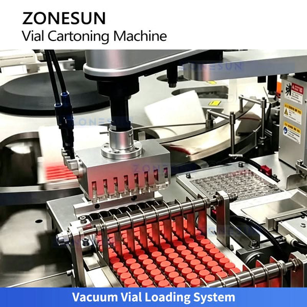 ZONESUN ZS-MSZH10 Automatic Vial Cartoning Machine for Pharmaceutical Glass Vials Packaging Box Sealing