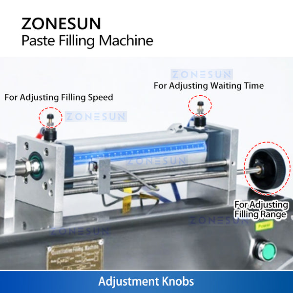 ZONESUN ZS-GTJ Pneumatic Paste Filling Machine for Peanut Butter with Mixer & Hopper