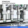 ZONESUN ZS-FAL180V10 4-Head Paste Filling Line Air Rinser Filler Screw Capper Press Capper Turnkey System