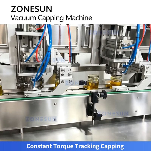 ZONESUN ZS-AFK180 Double Head Continuous Motion Jar Capper for Glass Jars Twist-off Metal Lug Caps Sealing