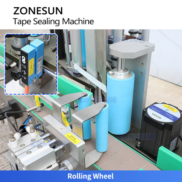 ZONESUN ZS-202F Round Box Top Edge Sealing Machine Wrap-around Taping & Labeling Machine