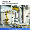 ZONESUN ZS-PWM2 Fully Automatic End-of-Line Packaging System Robotic Palletizer Strapping Stretch Wrapping Labeling Integrated Solution