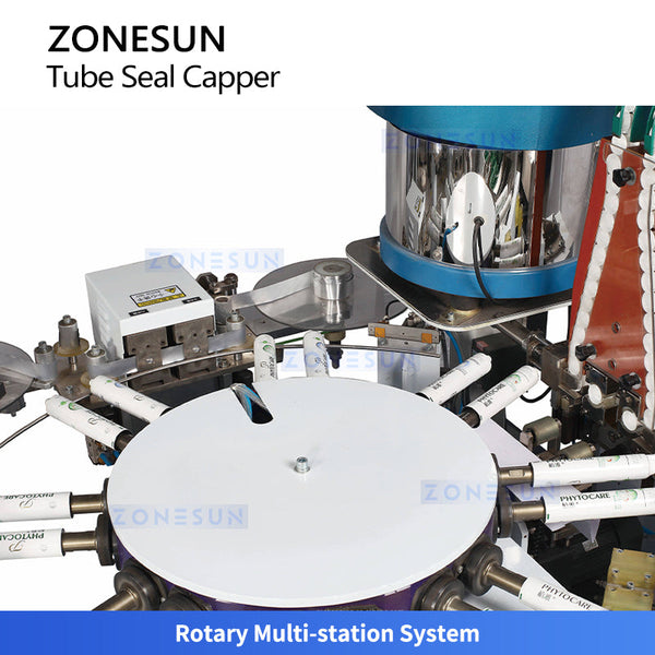 ZONESUN ZS-XG40 Automatic Rotary Tube Top Aluminum Foil Sealing and Capping Machine Tamper-Evident Packaging