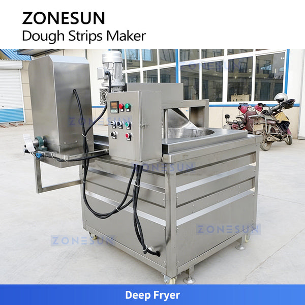 ZONESUN ZS-DSPL1 Fried Dough Snacks Production Line Small Scale Chin Chin Crouton Making Machine Mixer Fryer Seasoning Machine