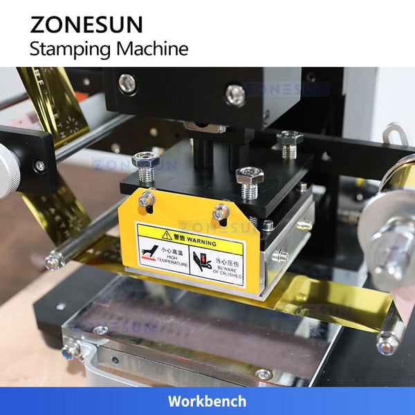 ZONESUN ZY-819K2 Pneumatic Hot Foil Stamping Machine 116×120mm for Leather Craft Embossing