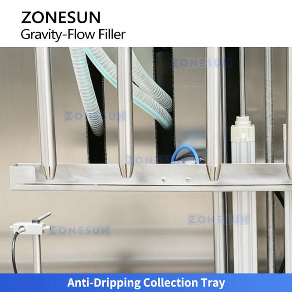 ZONESUN ZS-VTGZ100E Automatic 6 Nozzle Gravity Liquid Filler for Water Juice Wine