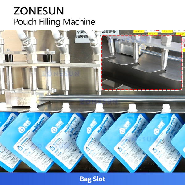 ZONESUN ZS-ASP6 Semi-Automatic 6-Head Diaphragm Pump Stand-Up Pouch Filling Machine