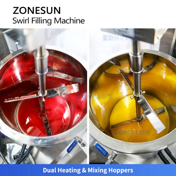 Zonesun ZS-LG2C High Precision 2 Heads Dual-Color Spiral Cosmetic Filling Machine
