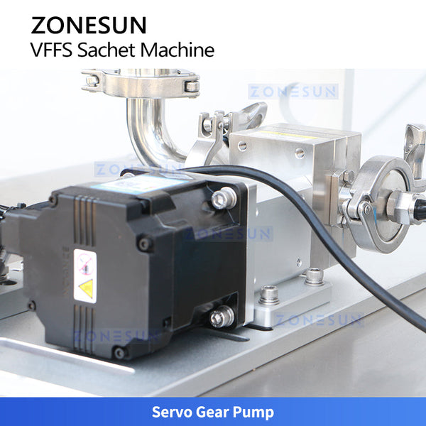 ZONESUN ZS-FP220E Automatic Servo Gear Pump Paste Filling and Sealing Machine for VFFS Sachet Packing