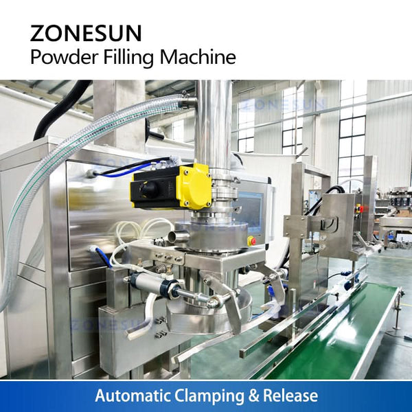 ZONESUN ZS-FM75L Semi-Auto Auger Powder Filler with Weighing Lift System for Protein Coffee Chemical Powder