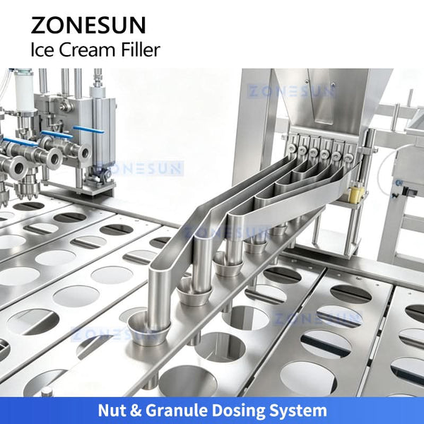 ZONESUN ZS-FS80 Automatic Ice Cream Filling & Sealing Machine | 8-Lane Cup Cone Popsicle Production Line