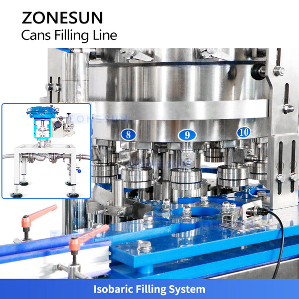 ZONESUN ZS-FAL180A11 Automatic Isobaric Can Filling and Sealing Machine Line