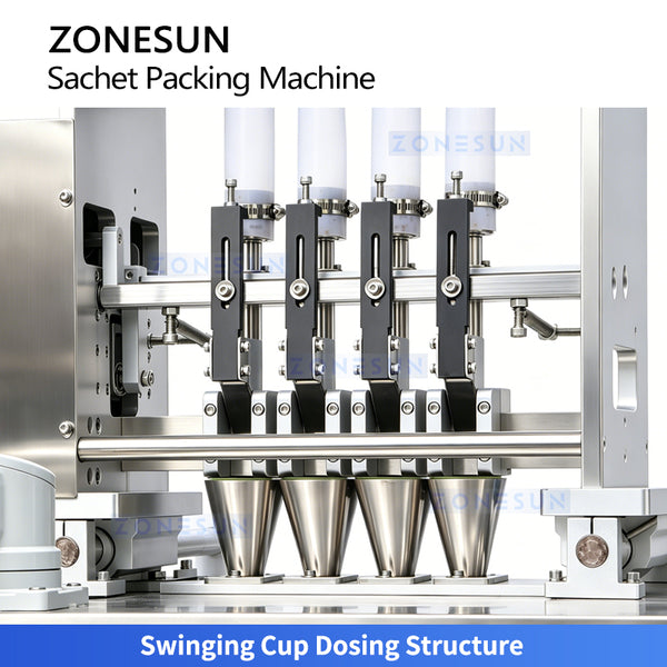 ZONESUN ZS-FS500K4 Multi-Lane Volumetric Cup Granule Packaging Machine with Vacuum Loader