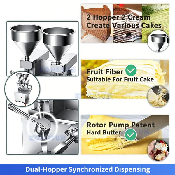 ZONESUN ZS-CZ100 Automatic Cake Frosting Machine Rotary Crepe Birthday Cake Icing Spreader