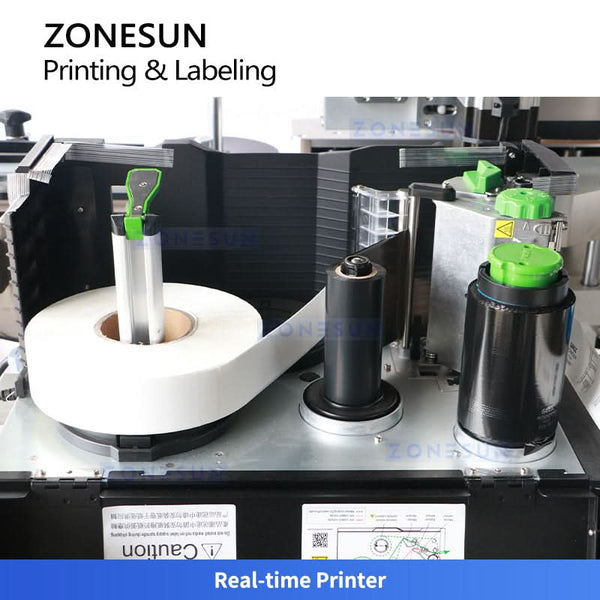 ZONESUN ZS-TB162PO Real-Time Printing Wrap-Around Square Bottle Labeling Machine