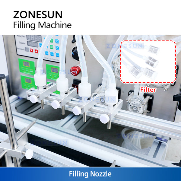 ZONESUN ZS-DTPP4W Automatic 4 Nozzles Desktop Peristaltic Pump Liquid Filling Machine