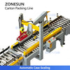 ZONESUN ZS-CSPM5 Automatic End-of-Line Packaging Solution Integrated Case Erecting Grouping Sealing Robotic Palletizing Stretch Wrapping Line