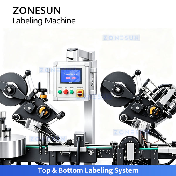 Independent top and bottom labeling heads