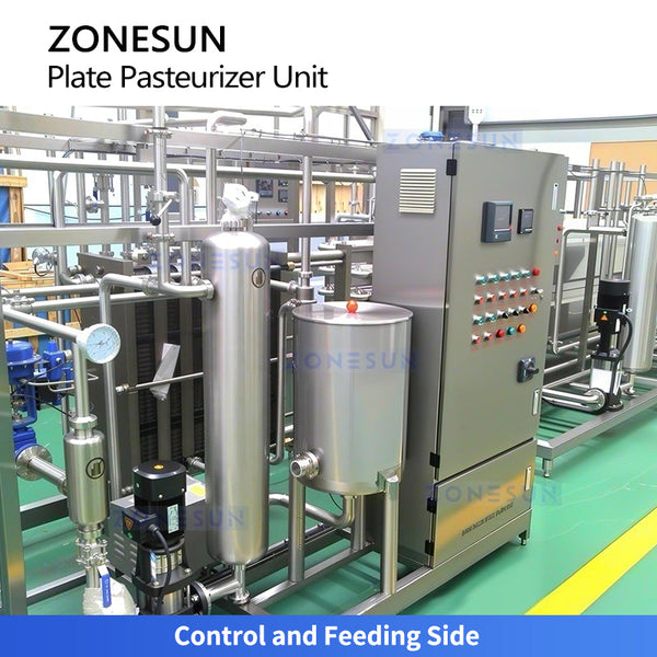 ZONESUN ZS-PRT200 Continuous Plate Pasteurizer with CIP Cleaning System for Milk Juice Liquid Food Processing