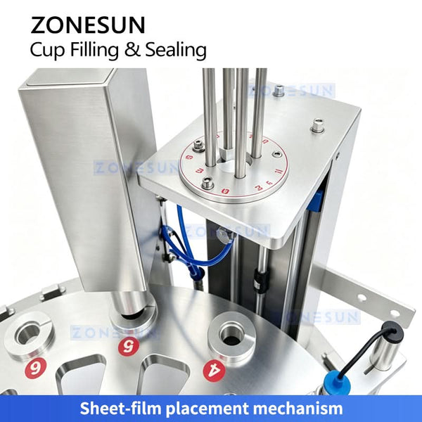 ZONESUN ZS-AFS20D Automatic Rotary Tea Cup Filling and Sealing Machine for Pre-Layered & Filter Tea Cups