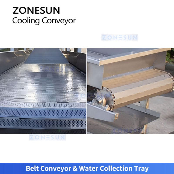 ZONESUN ZS-CT5 Industrial Air Cooling Mesh Belt Conveyor for Food Processing