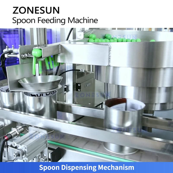 ZONESUN ZS-SF01 Automatic Scoop Feeding Machine with Vibratory Bowl for Milk Powder Protein Powder Bottle Can Packaging
